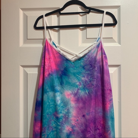 Eldridge Tank Blue Pink Purple Lace Tie-Dye NWOT - Picture 3 of 10
